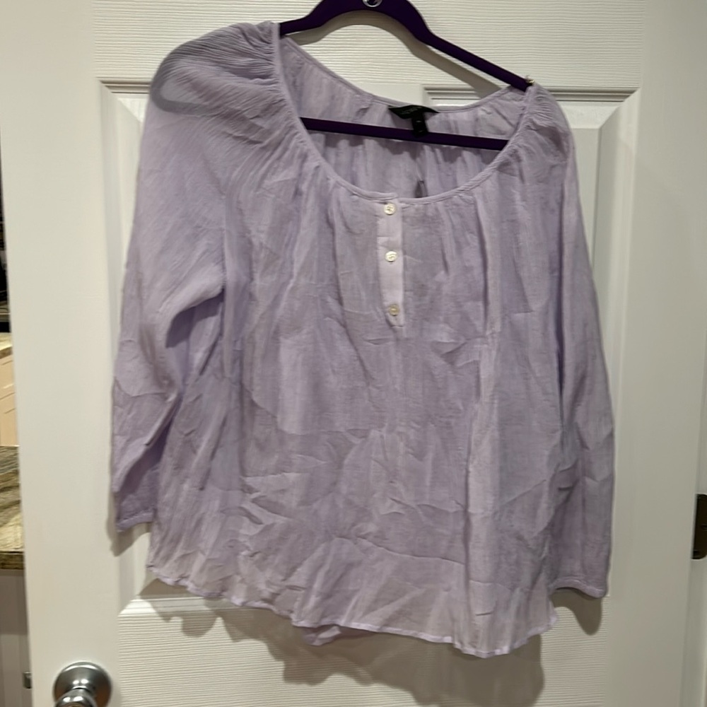 J Crew ,Purpme Gauze Blouse .Xl